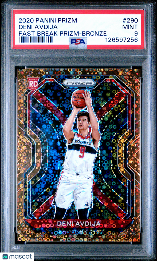 2020 Panini Prizm Deni Avdija #290 Fast Break Bronze PSA 9