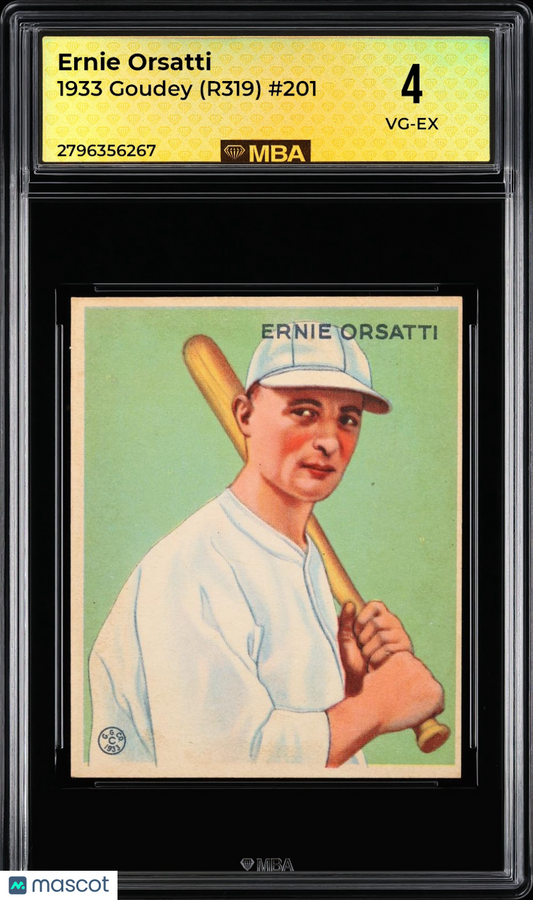1933 Goudey (R319) Ernie Orsatti #201 MBA 4