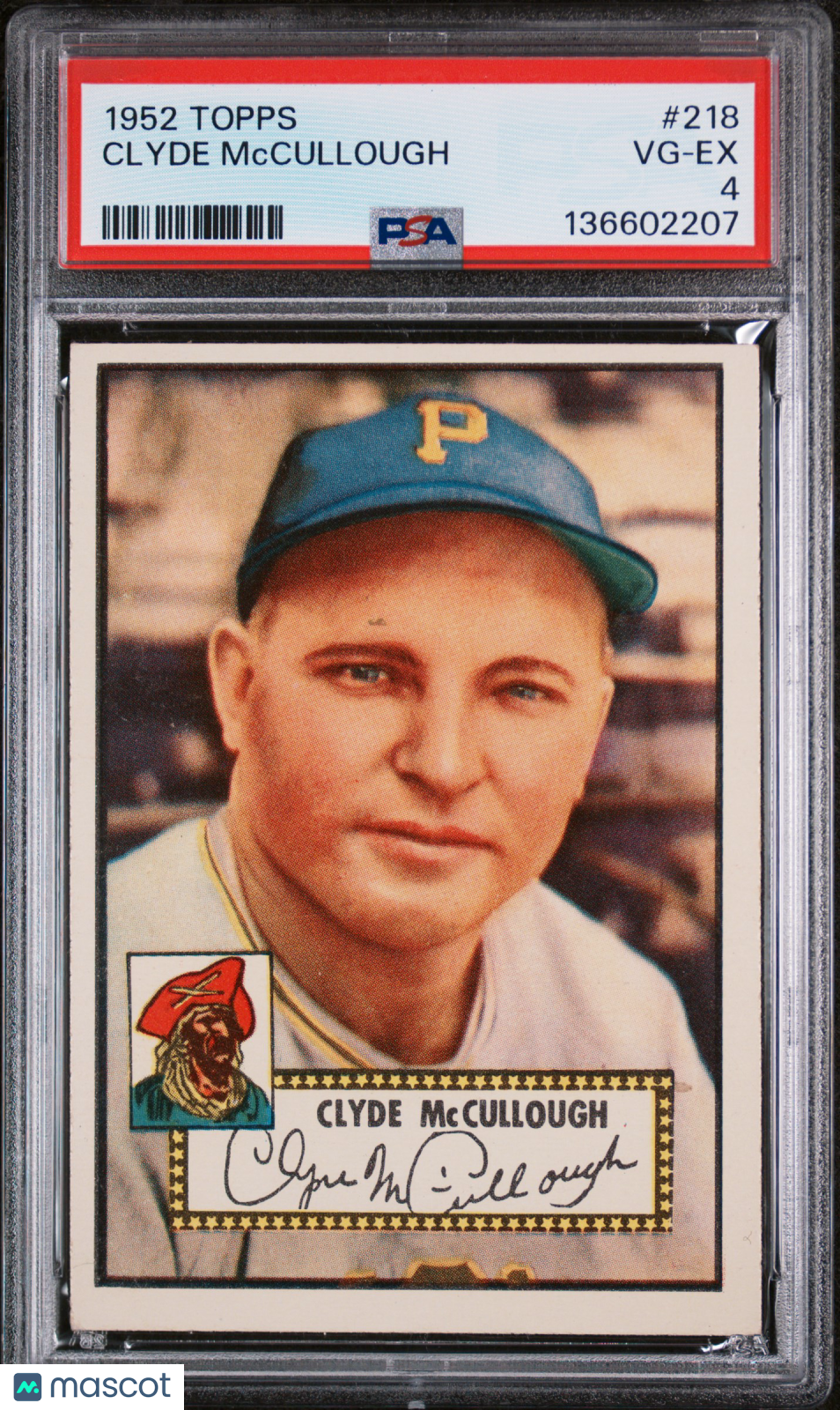 1952 Topps Clyde Mccullough #218 PSA 4
