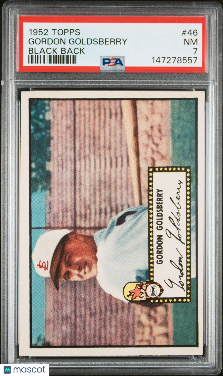 1952 Topps Gordon Goldsberry #46 Black Back PSA 7