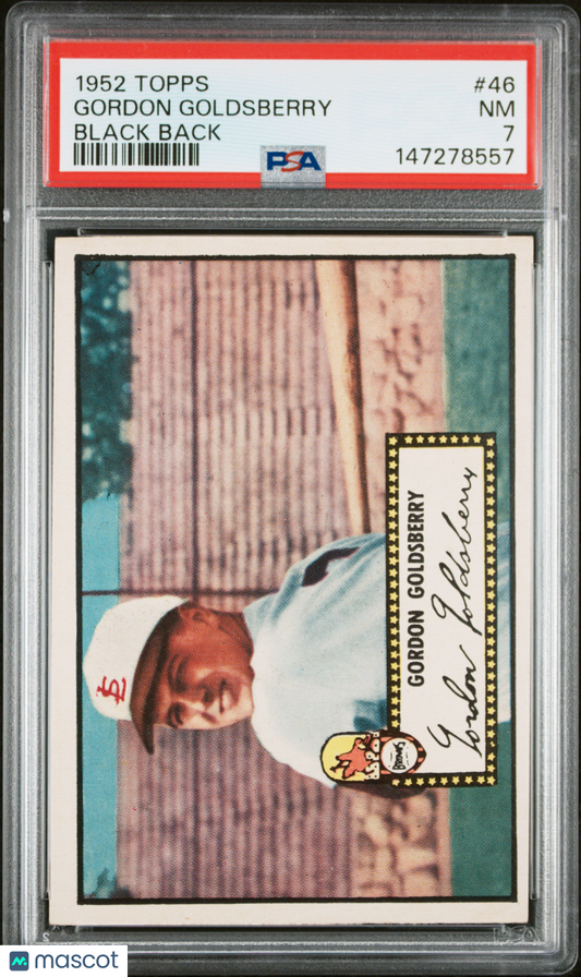 1952 Topps Gordon Goldsberry #46 Black Back PSA 7