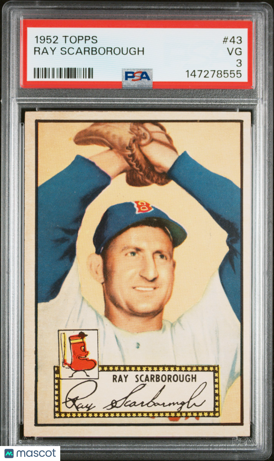 1952 Topps Ray Scarborough #43 PSA 3