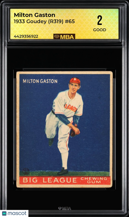 1933 Goudey (R319) Milton Gaston #65 MBA 2