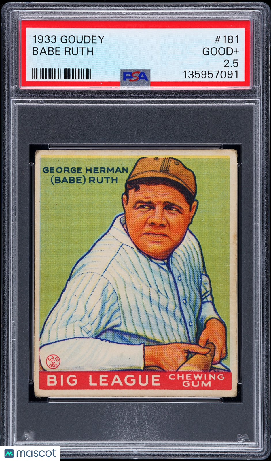 1933 Goudey Babe Ruth #181 PSA 2.5