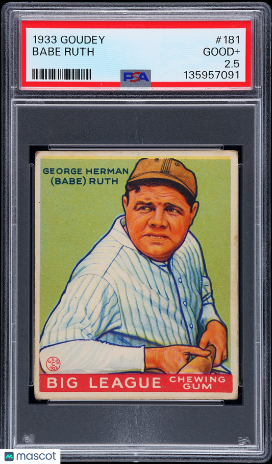 1933 Goudey Babe Ruth #181 PSA 2.5
