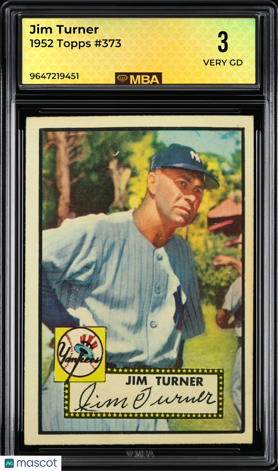 1952 Topps Jim Turner #373 MBA 3