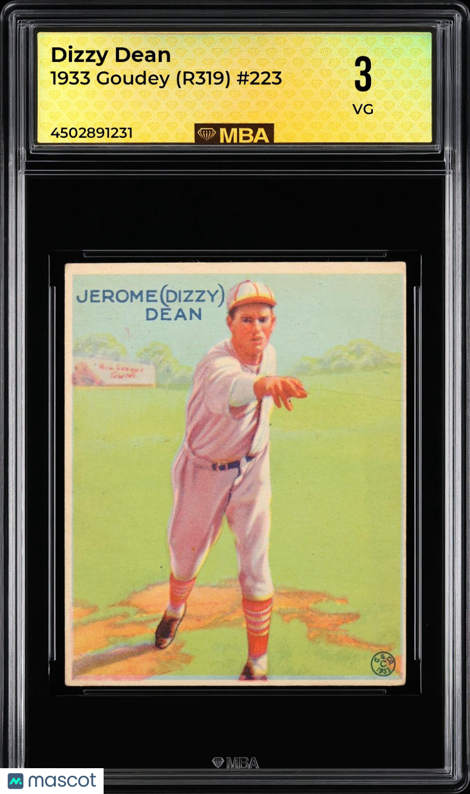 1933 Goudey (R319) Dizzy Dean #223 MBA 3