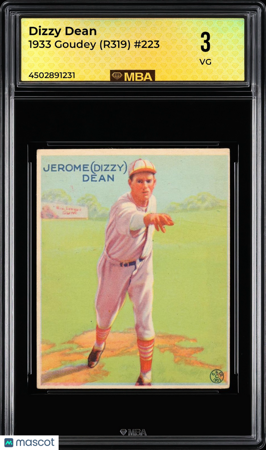 1933 Goudey (R319) Dizzy Dean #223 MBA 3